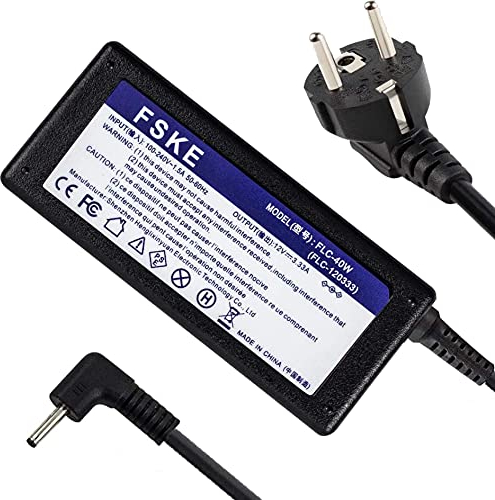 FSKE 40W 12V 3.33A Laptop Ladegerät für Samsung Xe303c12, XE303C12-A01 Chromebook 2 3 Xe500c12 503c Xe503c12 Xe503c32 Xe500c13 Laptop Netzteil Ladekabel, Steckergröße:2,5 * 0,7 mm