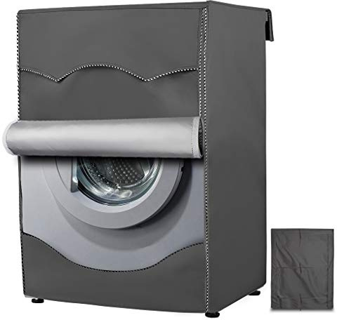 Washing Machine Cover/Dryer Cover,Fit for Most 7.5-12KG. Front-loading Machine,Cover on 4 Sides-Maximum Protection(Gray,W27 D33 H39 inches)