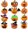 HOWAF Halloween Kürbis Bastelset für Kinder, 12 Stücke Schaum DIY Kürbis Deko Halloween Kürbis Aufkleber, Kürbis Sticker Bastel Gesicht Sticker für Kinder Halloween Party Dekorationen