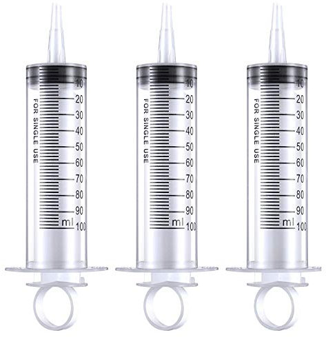 Gebildet 3pcs 100ml Große Kunststoff-Spritze Dosierspritze mit Einzigartigem Ringgriff für Wissenschaftliche Laborexperimente,Industrielle Nutzung