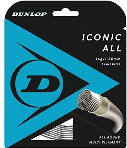 Dunlop Unisex-Adult Iconic All Tennis Racket String, Natural, One Size