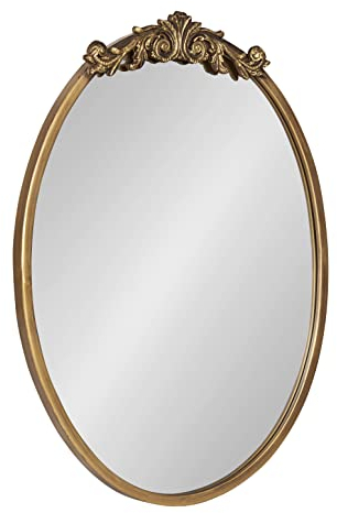 Kate and Laurel Arendahl Wandspiegel Ornamente Glam Oval 18x24 Antik Gold Wunderschöner Böhmischer Spiegel für Wand