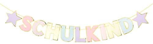 BETESSIN Schulkind Girlande Pastell Deko Einschulung Mädchen Schulanfang Banner Hänge Deko für Schuleinführung Junge und Mädchen Einschulungsfeier Schulstart 1. Schultag