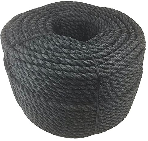 RopeServices UK - 20mm Black Staplespun Decking Rope x 15m Decorative Garden Rope, Balustrade