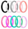 Corato 10 PCS Damen Silikon Schmal Ring Set 3mm Frauen Seil Ring Bunt Hochzeit Verlobung Schmuck Größe 49