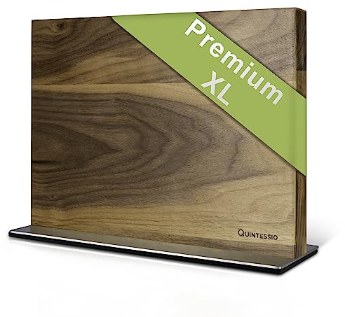QUINTESSIO - XL Porte couteaux aimanté - bloc à couteaux magnétique des deux côtés - porte-couteaux magnétique - support couteau de cuisine - bloc à couteaux cuisine vides en bois - Noye