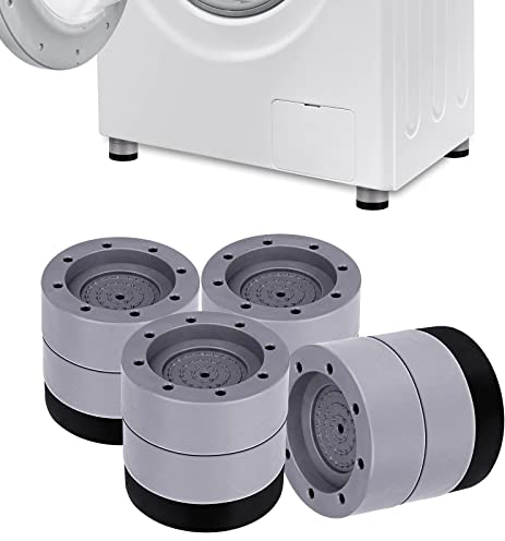 JEEWHEET 4 Piezas 3,5-6cm Patas Lavadora Antivibracion para Secadora Nevera, Universal Soporte de Goma Antideslizante Patas Amortiguador de Vibraciones, Piezas Repuesto para Lavadoras Reducir Ruido