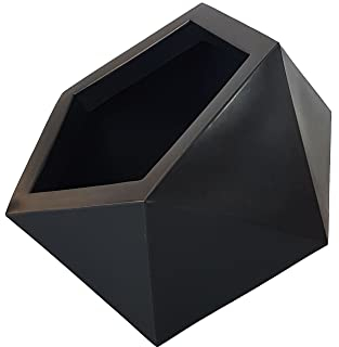 FORVEGA Dione Pot De Fleur Jardinière Asymétrique Plante Stand Jardin Décoratif Patio Intérieur Et Extérieur 43cm Le Noir