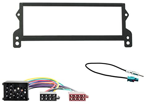 Full Car Stereo Installation Kit compatible with BMW Mini (R50/52/53) 2001-2008 | Single DIN Fascia, ISO Harness and Antenna Adapter