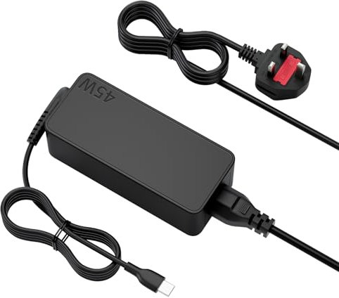 USB C Power Adapter Cable Laptop Charger for Lenovo ThinkPad Chromebook Yoga C930 C940 S730 720 730 910 920 720-13IKB, Thinkpad X1 45W USB-C Type C Charger Power Supply Cord Uk