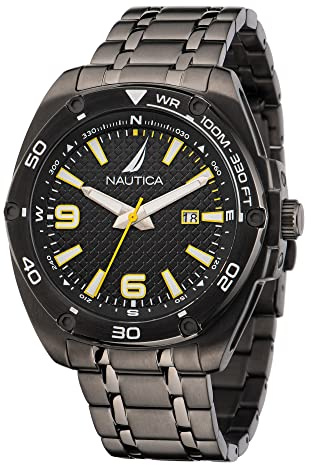 Nautica Men's Tin Can Bay Watch, Gunmetal/Black/Gunmetal, Modern