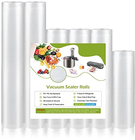 Vacuum Sealer Bags Food Rolls - 6 Pack 15 * 300cm (1 Roll) 20 * 300cm (3 Rolls) 28 * 300cm (2 Rolls) Vacuum Food Sealing Bag for Sous Vide Seal a Meal Food Sealer Saver Rolls Vacuum Sealer Roll