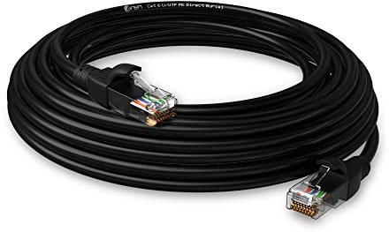Oren CAT6 10m Outdoor Ethernet Cable LAN - Direct Burial - Patch Cord | Pure Copper 23 AWG | High-Speed 1Gbps - Premium Network Cable with RJ45 Connector | Internet, Broadband, Network Lead