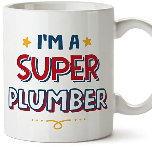 Mugffins Tasses pour PLOMBIÈRE - En Anglais - Cadeau original - I'm Super - 11 oz / 330 ml