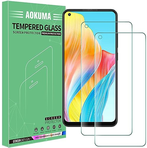 AOKUMA [2 Pezzi Pellicola Vetro Temperato per OPPO A78 4G Pellicola Protezione,Durezza 9H,Antiurto Antigraffio e Anti-impronta