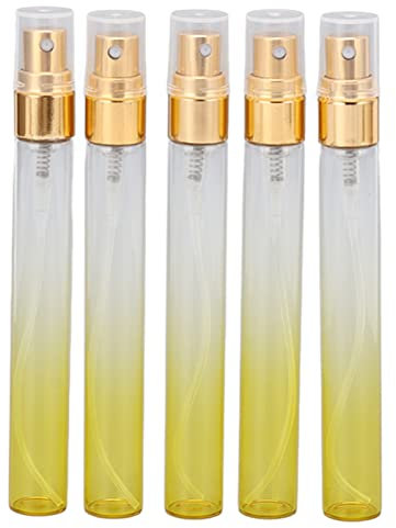 Mini Botellas de Spray de Perfume de 0.3 Fl Oz, 5 Unidades de Atomizador de Perfume Recargable, Atomizador de Enjuague Bucal de Perfume, Mini Botella de Spray de Perfume de Vidrio Vacía Portátil para