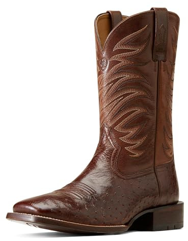 ARIAT Stivali Western Badlands, Tabacco Scuro Liscio Quill Ostritch, 39 EU