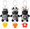 Aolso Kinderwagen Spielzeug, 3Pcs hängendes Rasselspielzeug, schwarz-weißes Spielzeug, Baby-Hängespielzeug, Neugeborenes Autositz-Spielzeug für Jungen und Mädchen (Zebra/Kuh/Hirsch)