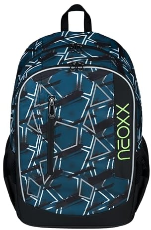 neoxx Rucksack FLOW Flash yourself - Rucksack für die Schule und Freizeit mit 2 Fächern – Volumen ca. 20 Liter