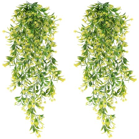 2 Pièces Plante Artificielle Tombante 78CM Plante Tombante Artificielle Fausse Plante Tombante Plantes Artificielles Interieur Tombantes Plantes Artificielles Suspendues pour Cuisine Jardin Bureau