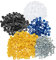 KafTon 100Pcs Assorted Hinged Screw Cover Caps Plastic Screw Caps Fold Screw Snap Covers Screw Head Decorative Caps for M 4 -M 6 Screws Black Blue Whie Yellow