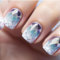 Goiern 24 uñas postizas cuadradas para uñas postizas, uñas acrílicas con recubrimiento completo, geométricas, uñas postizas, pegamento morado degradado en uñas para mujeres