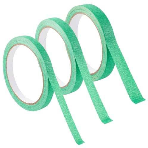 GORGECRAFT 3 Rolle 60m Original Malerklebeband Für Mehrere Oberflächen 10/12/15mm Krepppapier-Abdeckband Grünes Lackschutzband Dichtet Oberflächen ab Und Lässt Sich Leicht Entfernen
