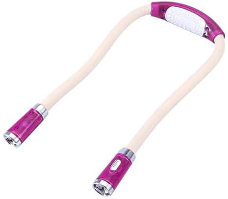 REY Verstellbares, flexibles LED-Licht zum Lesen, Arbeiten... Freihändig zum Hängen um den Hals, Pink