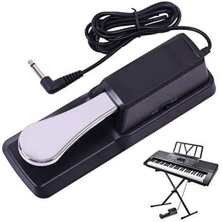 BESTonZON Universelles Sustain Pedal Klavier Fußpedal Aus Rostfreier Legierung Mit Rutschfestem Pad Für Elektronische Keyboards Und Digitalpianos Kompatibel Mit Yamaha Und Weiteren Marken