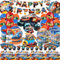 108 Geburtstag Deko,Jungen Mädchen Geburtstagsdeko,Kinder Birthday Decorations mit Teller,Banner,Servietten,Luftballons,Cake Topper,Folienballons