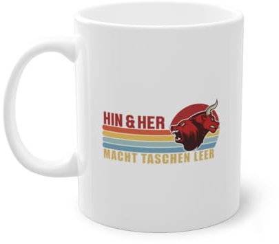 Hin und Her Macht Taschen Leer Börse Aktieneinsteiger Kaffeetasse | Aktienmarkt Trader Aktien Tasse Weiß (00598C)