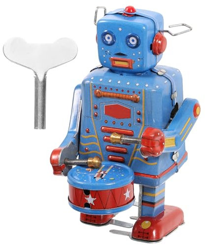 HONMEET Tin Toy Drumming Robot Wind up Educational Toy Robot Drum for Boys and Girls Early Development