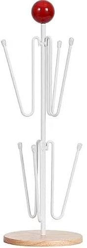 POVVFRTY Portavasos de Hierro Ligero de Alta Gama, Colgador de Tazas de Agua, Estante for Guardar Tazas de té, Estante de Almacenamiento, portavasos de Escritorio invertido(Red)