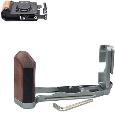 SZZCNOX XT5 - Soporte de placa en L de ébano para cámara Fuji Fujifilm X-T5 Micro SLR, placa de liberación rápida Arca, agarre de metal en forma de L con agujero de trípode de 1/4 a 20 pulgadas y