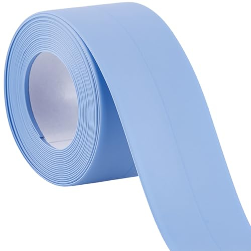craspire 10,5 Fuß Wasserdichtes Dichtungsband Toiletten Dichtungsstreifen Blaues PVC Fleckenabweisend Selbstklebend Für Badezimmer Badewanne Küche Ecken Dichtungsschutz Dekoratives Klebeband Zum