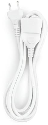 Prolunga elettrica bianca 2 metri tubo 2x1 mm² con spina piatta e base con pozzo cavo flessibile 3680 W