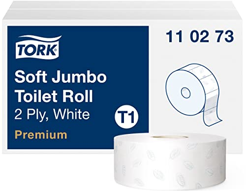 Tork Papier Toilette Jumbo doux blanc T1, Premium, 2 plis, 6 x 360 m, 110273