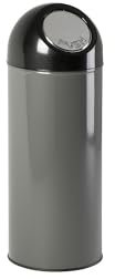 Certeo | Push-Mülleimer | Stahl | Volumen 55 l | verzinkter Innenbehälter | grau