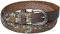 styleBREAKER Nietengürtel mit mehrfarbigen Nieten im Vintage Style, kürzbar, schmal 03010012, Farbe:Braun, Größe:90cm
