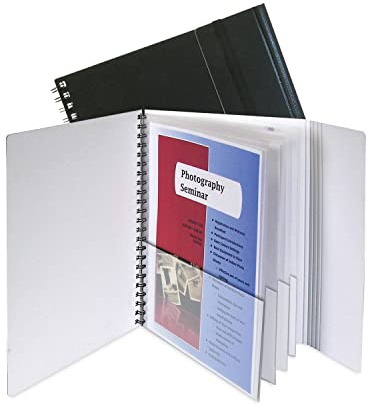 C-Line Eight-Pocket Portfolio with Security Flap, Polypropylene, 8.5 X 11, Black/White