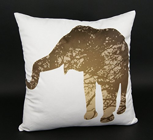 heimtexland ® Design Kissenhülle mit hochwertigem Digitaldruck auf super weicher Velour Qualität in 40x40 cm mit Reißverschluß - Elefant - Kissen Indien Safari Ethno Typ324