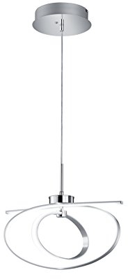 Trio Leuchten LED Pendelleuchte 374910106 Coronado, Metall Chrom, 30 Watt LED, Helligkeit und Lichtfarbe einstellbar
