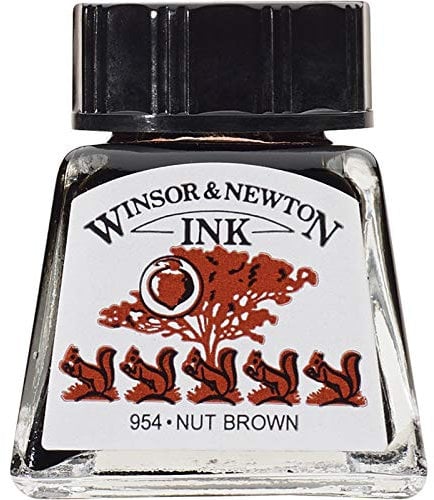 Winsor & Newton Drawing Ink Tinta de Dibujo, Marrón (Nut Brown), 14ml