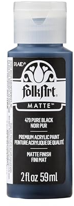 FolkArt Acrylfarbe in verschiedenen Farben (59 ml), 479, reines Schwarz