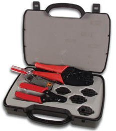 Velleman VTBNCS - Juego de herramientas de crimpado, corte y pelado coaxial, multicolor