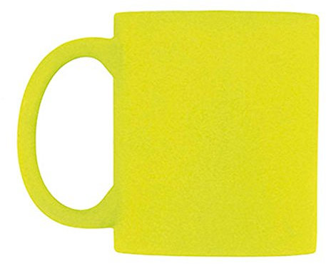 eBuyGB 1292308 Bright Fluorescent/Neon Mug for Tea and Coffee, Ceramic, Yellow, 310ml
