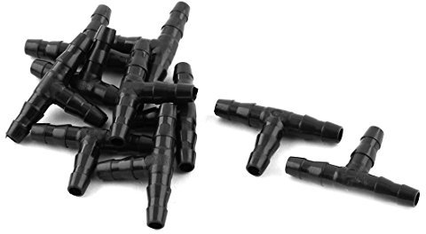 sourcing map 10 Pcs 6mm Dia 3 Ways T Shape Air Tube Connectors for Aquarium