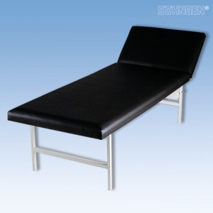 Untersuchungsliege Stahlrohr, Kopfteilverstellbar, 200 x 70 x 65 cm, schwarz