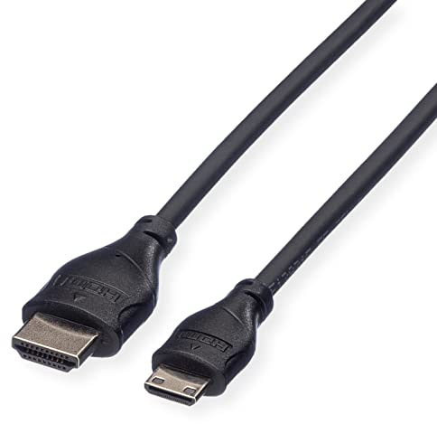 ROLINE HDMI High Speed Kabel mit Ethernet, HDMI ST - Mini HDMI ST, 2 m