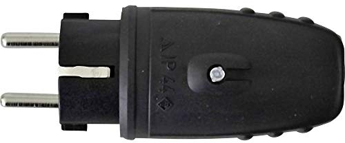 N & L 627631 Schutzkontaktstecker Gummi 230 V Schwarz IP44